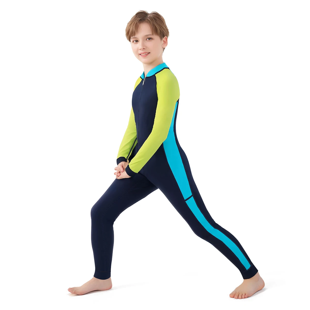 بدلة سباحة STLF للأطفال بأكمام طويلة من قطعة واحدة واقية من الشمس سريعة الجفاف للرياضات المائية الخارجية #5