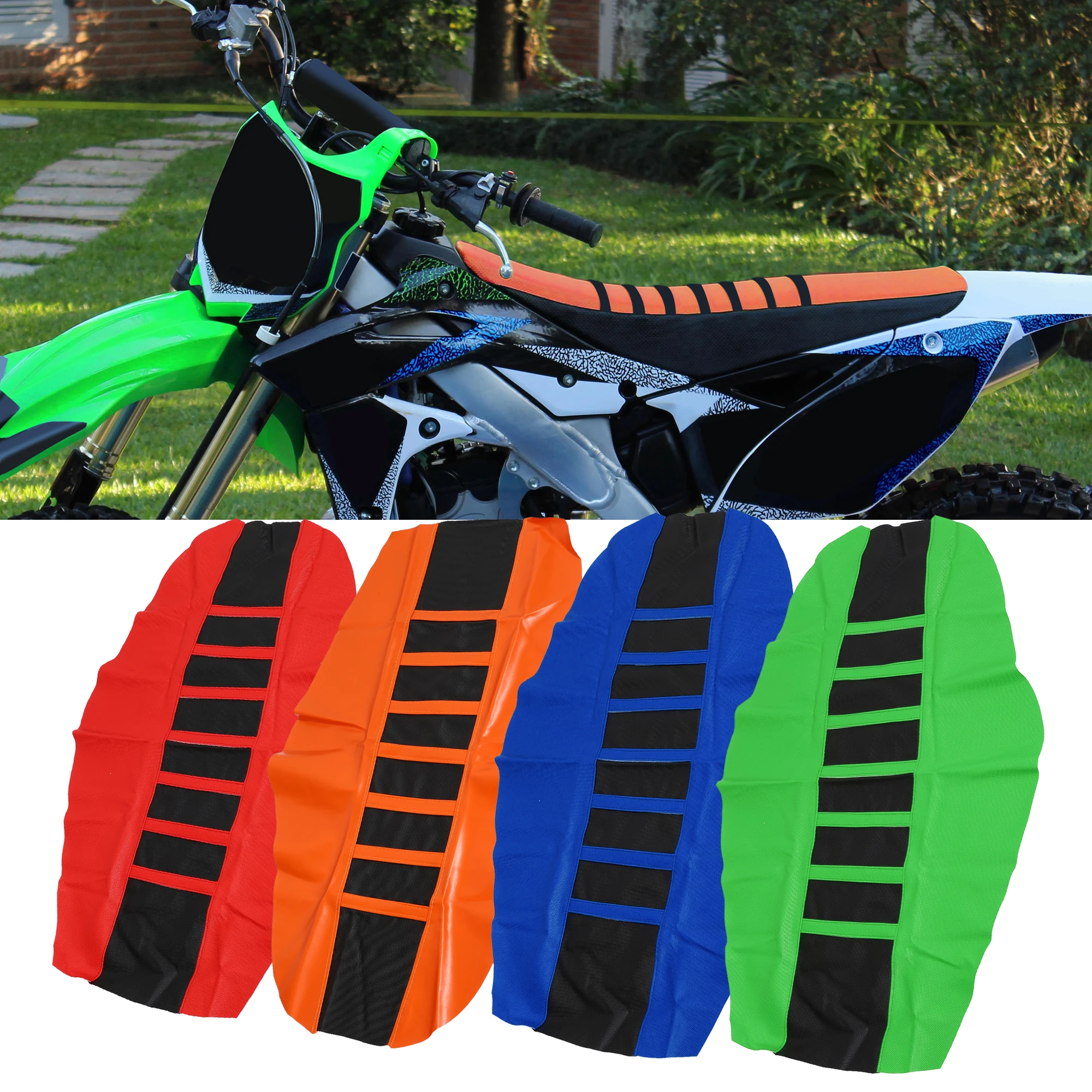 Motoforti Motorcycle Cushion Seat Cover Non-slip Motocross Dirt Bike Faux Leather Soft Seat Cover Seat Cushion for YAMAHA