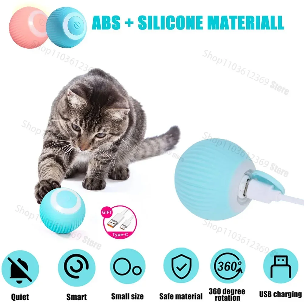 

New Smart Cat Rolling Ball Toy Rechargeable Cat Toy Ball Sports Ball Self Moving Cat Toy Indoor Interactive Game