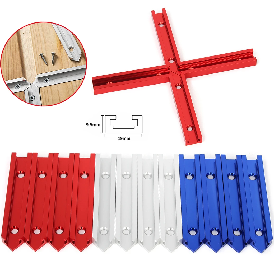 19mm T-Track Slot Miter Track Jig Intersection Kit For Carpentry Mitered Double Cut Profile Kit Woodworking DIY Tools