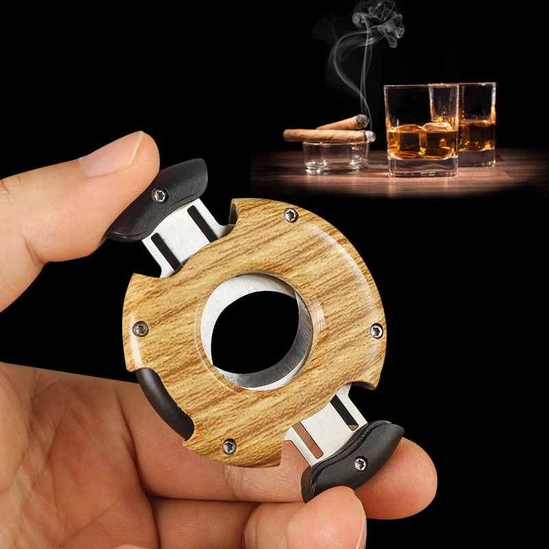 

24mm Cigar Cutter Double Blade Stainless Steel Cigar Guillotine Sharp Cigar Scissors Cutting Tool for Smokers Plastic casing