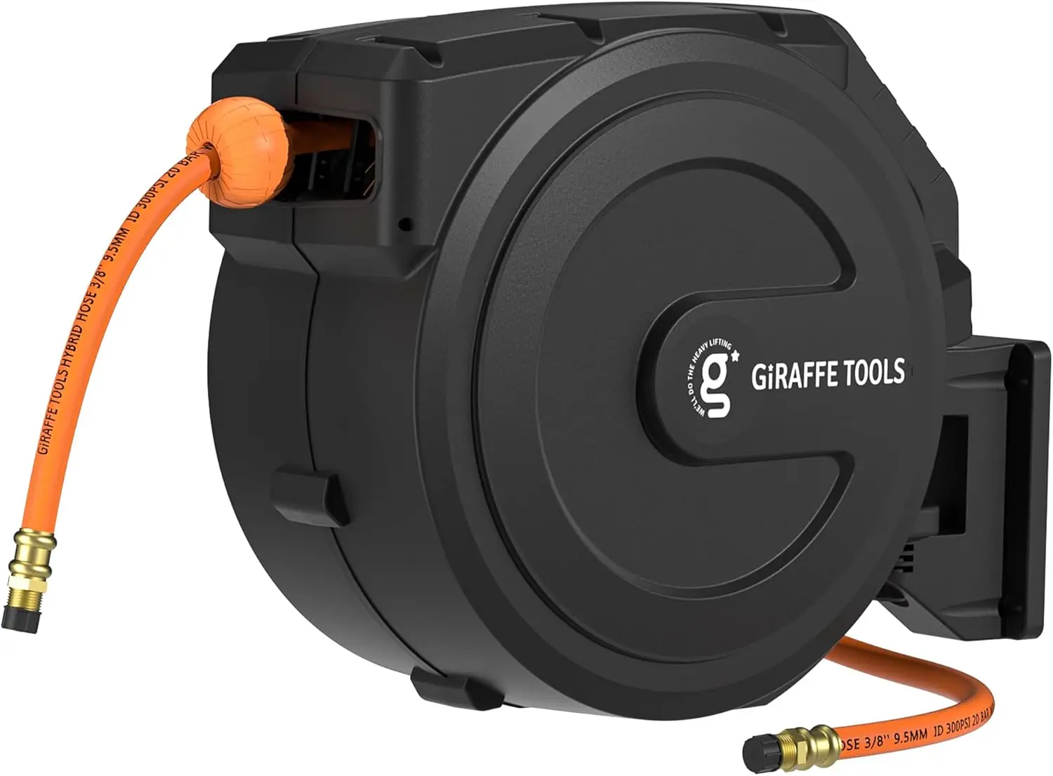 

Retractable Air Hose Reel with 50ft Hybrid Hose, Wall Mounted, 300 PSI for Easy Garage Use