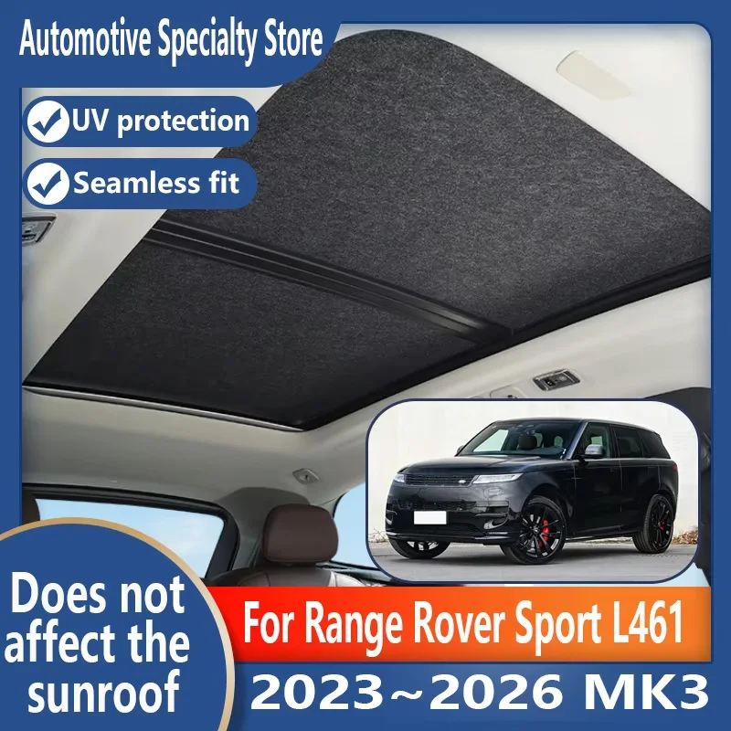 For Range Rover Sport L461 2023~2026 MK3 Car Sunroof Insulation Roof Visor Electrostatic Adsorption Suede Fabric Sun Protection