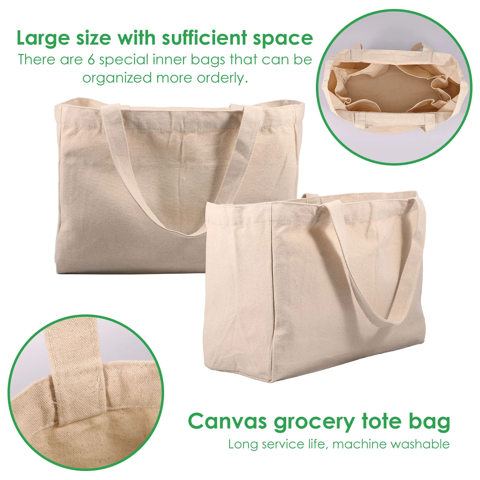 2/3 Buah Tas Belanja Kanvas Ta - Food Storage Hiking ulasan dan harga