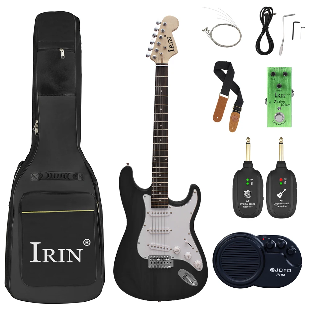 

IRIN ST 39 Inch Electric Guitar 6 Strings 22 Frets Maple Body Electric Guitarra With Amp Pedal Wireless Transmitter Receiver