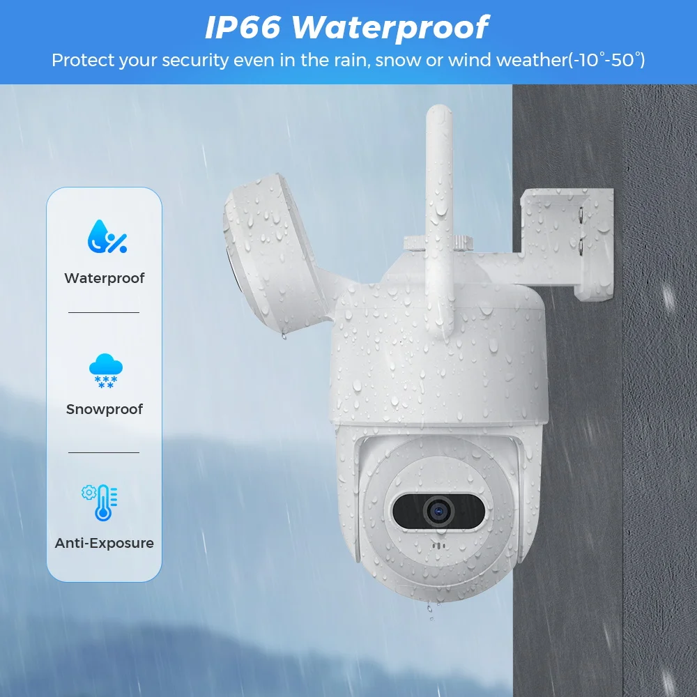 4K 8MP Outdoor Dual Lens PTZ WiFi IP Camera Dual Screen 4MP HD Auto Tracking Security Protection CCTV Surveillance Camera iCSee