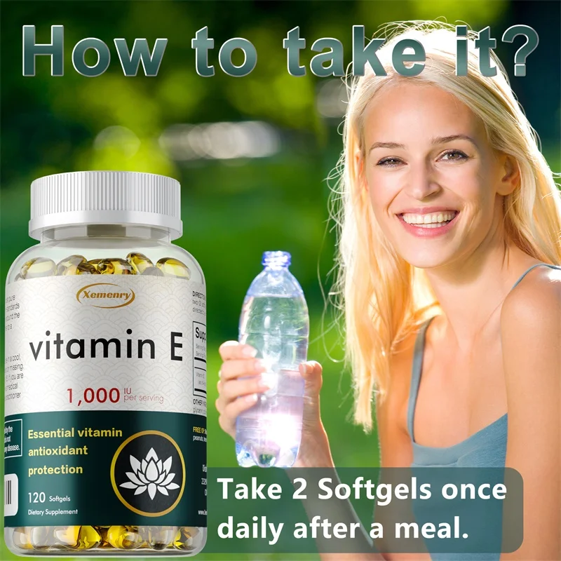 Vitamin E Capsules - Repair Damaged, Promote Skin Nutrient Absorption, Skin Firming, Wrinkle Reduction, Anti-aging, Antioxidant