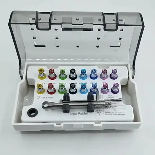 N Lab Universal Implants Torque Screw Driver Kit Autoclavable 16Pcs Wrench Prosthetic Restoration Ratchet Set Lab Tools