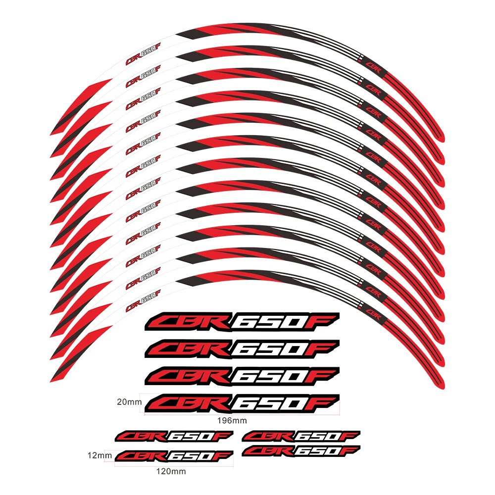 Impermeável motocicleta roda da etiqueta, Hub decalque, Rim Stripe Tape, 17 polegadas para CBR650, CBR 650F, 650 F, 2014-2018, 2015, 2016