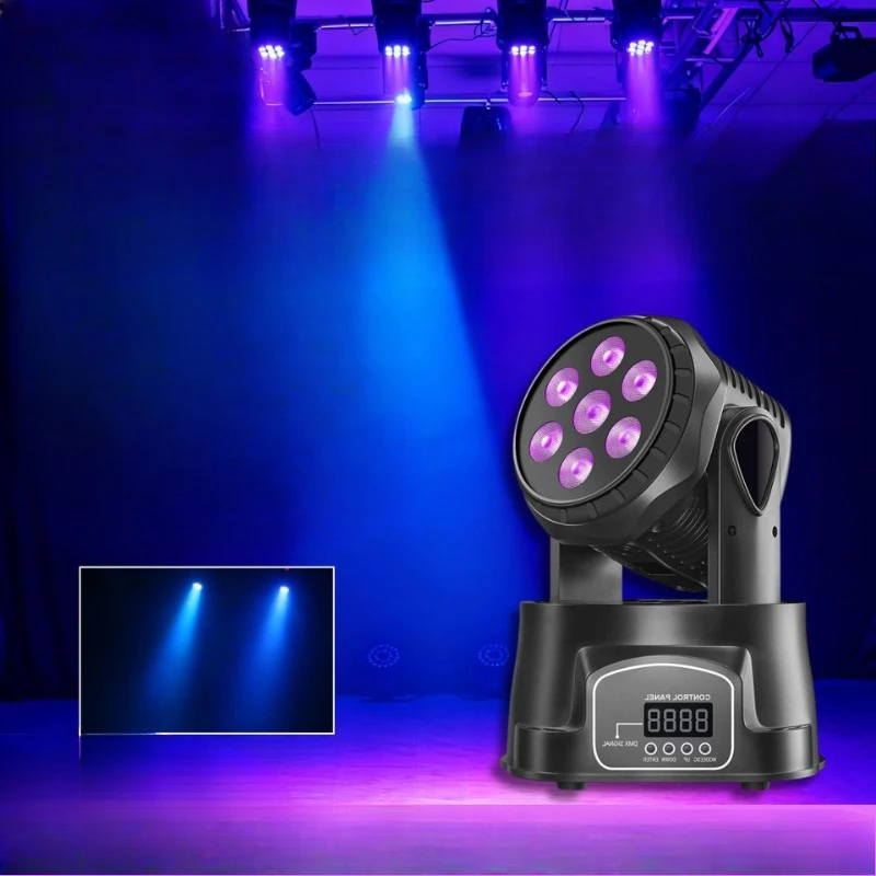 7 full-color moving head lights Par lights RGBW four-in-one