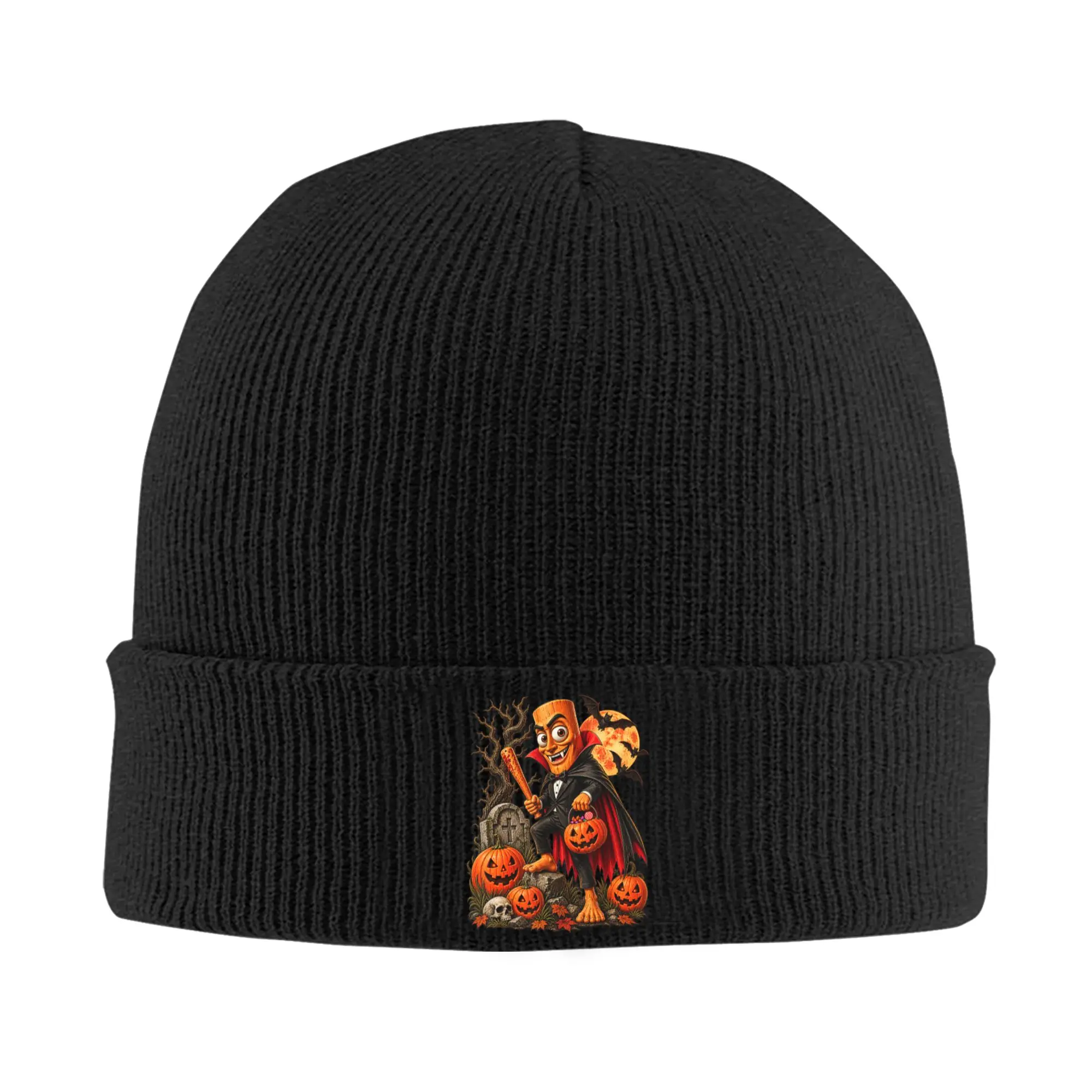 Tung Tung Tung Sahur Halloween Meme Vampire Knitted Caps for Women Men Beanie Winter Hat  Crochet Cap