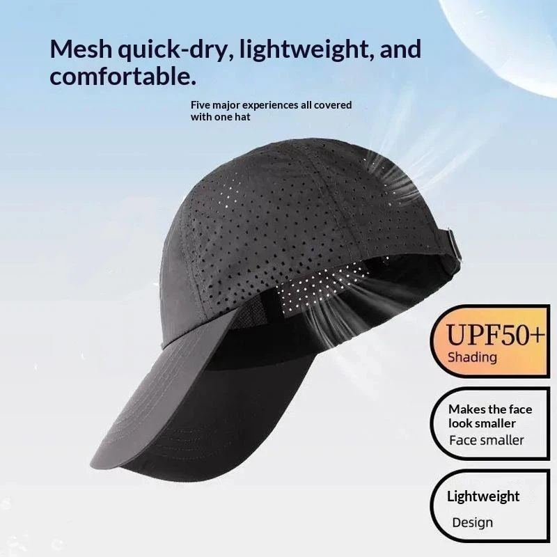 Atmungsaktive Mesh-Baseballkappe mit UPF 50 UV-Schutz und ultraleichtem Design, perfekt zum Laufen, Wandern und für Outdoor-Aktivitäten. – Detail 7