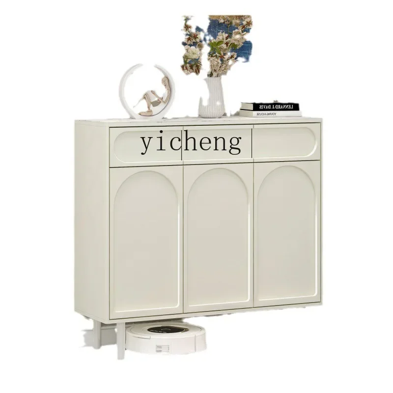 Hallway Shoe Cabinet Home Doorway outside the Corridor Cream Style Hallway All-in-One Cabinet