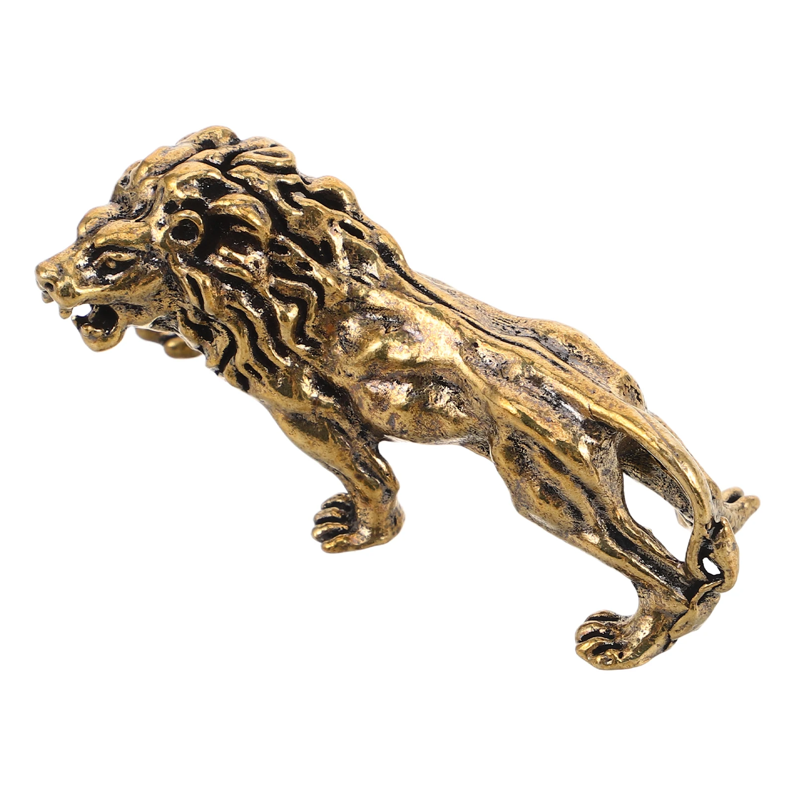 

Pure Copper Lion Figurine Elegant Texture Ornament Traditional Tea Pet Home Decor Copper Sculpture Lion Statue Desktop