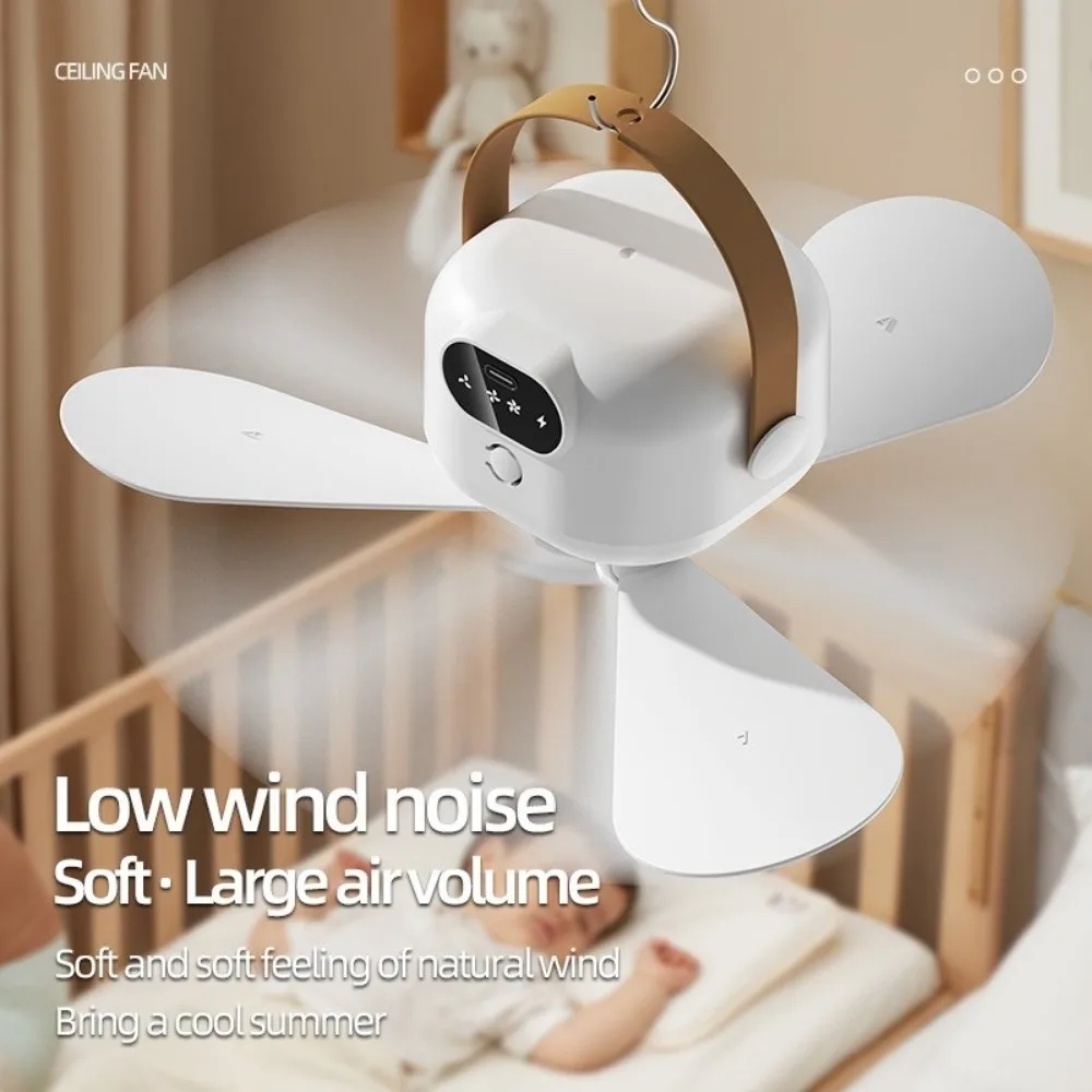 Rechargeable Ceiling Fan Light with Remote Control Energy Saving Hanging Fan Light 3 Gears Intelligent Electric Fan Night Lamp