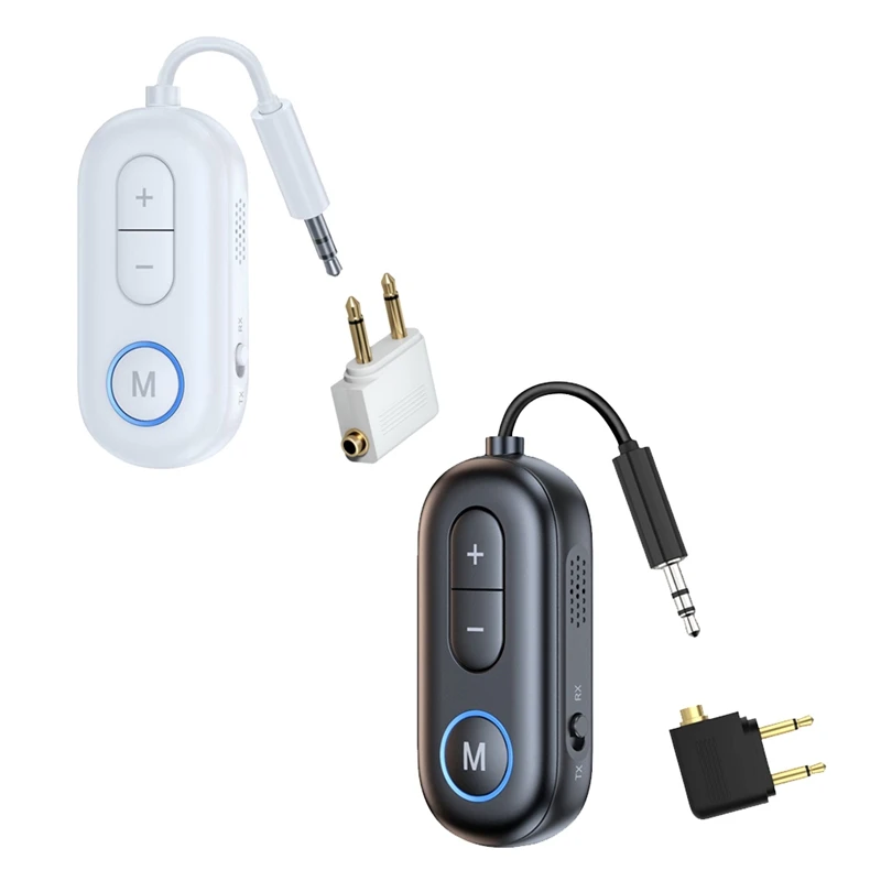 Bluetooth 5.4 Audio Transmitter Receiver 3.5MM AUX Hifi Stereo Adapter With Mic For Car Airplane TV PC Speaker