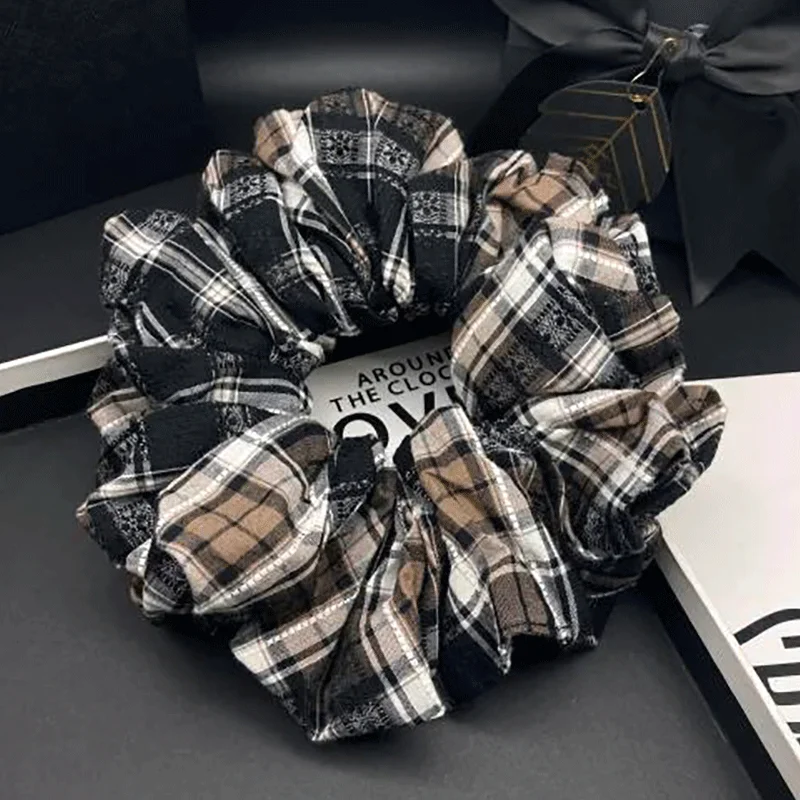 

Ретро-резинка для волос из контрастной ткани с пышной петлей, высококачественная и универсальная, для прически «хвост», повязка для волос для женщин.