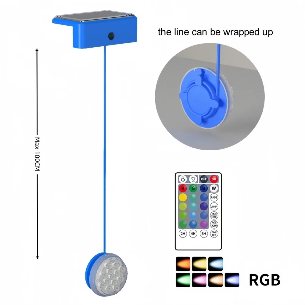 Solar Underwater Swimming Pool Lights with Remote Control, 16 Colors Lighting Pool Lights for Above Pool, Inground Pool