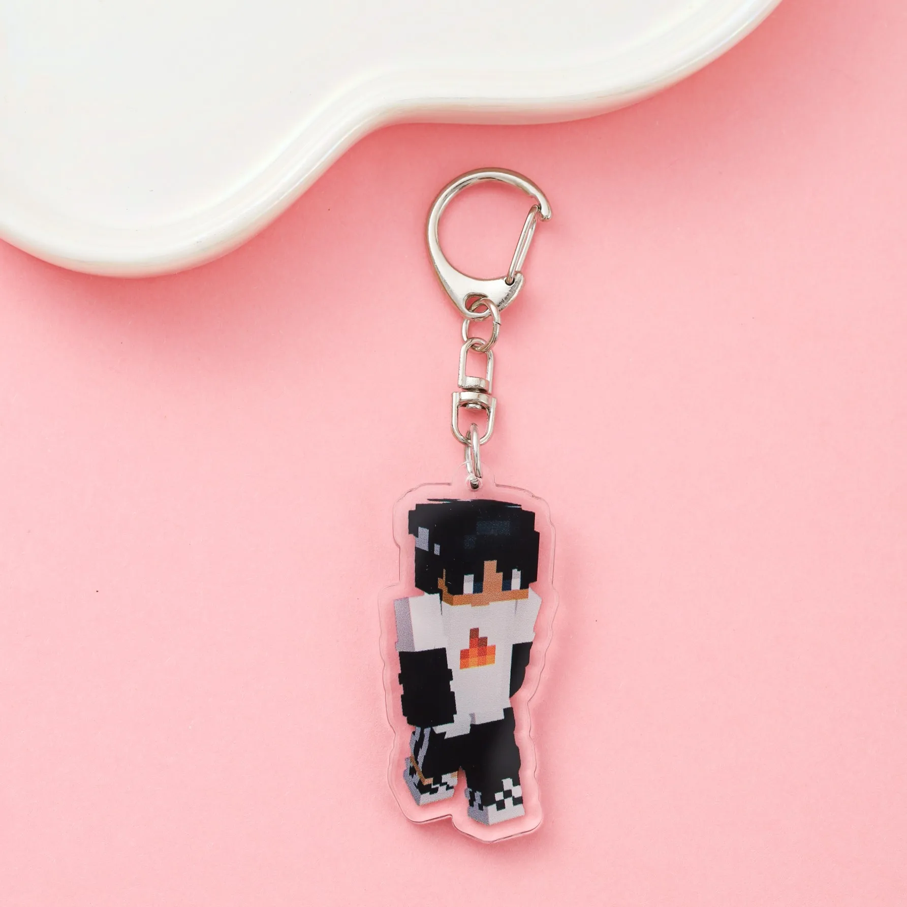 شخصيات اللعبة Minecraft الاكريليك سلسلة مفاتيح السيارة الملحقات العصرية حقيبة سحر ظهره قلادة حلقة رئيسية المشجعين الأصدقاء الهدايا