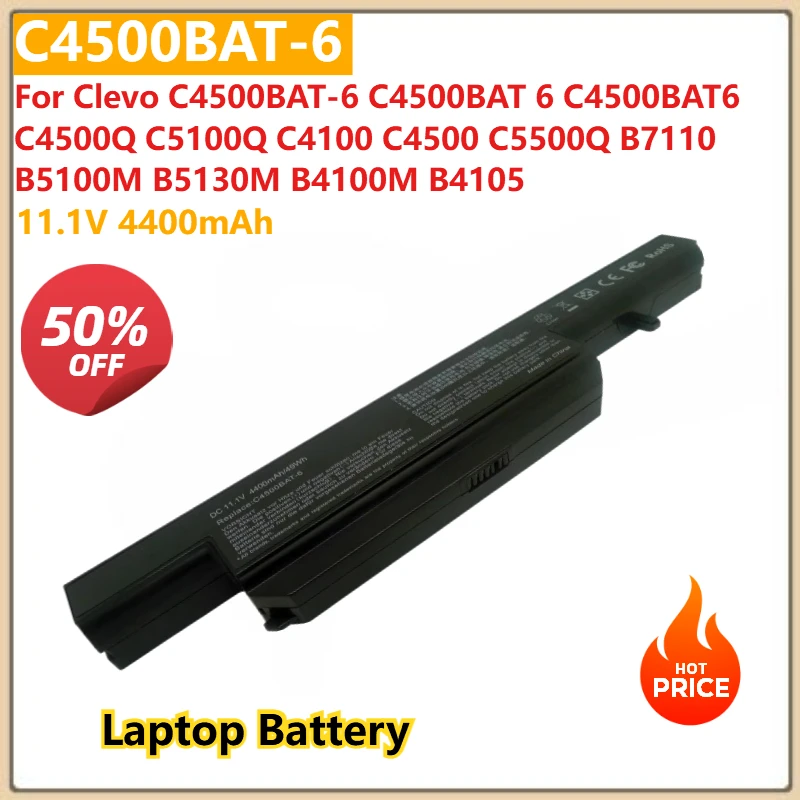 

Для Clevo C4500BAT-6 C4500BAT 6 C4500BAT6 C5100Q C4100 C4500 C5500Q B5100M B5130M B4100M B4105 Аккумулятор для ноутбука 11,1 В 4400 мАч