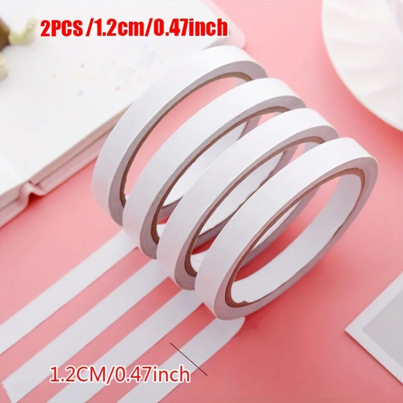 2pcs 0.39inch/0.47inch Ultra-Thin High-Viscosity Double-Sided Tape, Semi-Transparent PE Material - Ideal for Plastic Surfaces, S