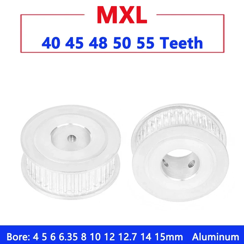 

1pc 40 45 48 50 55 Teeth MXL Aluminum Timing Pulley Drive Synchronous Wheel for Belt Width 6mm 10mm Bore 4 5 6 6.35 8 10-15mm