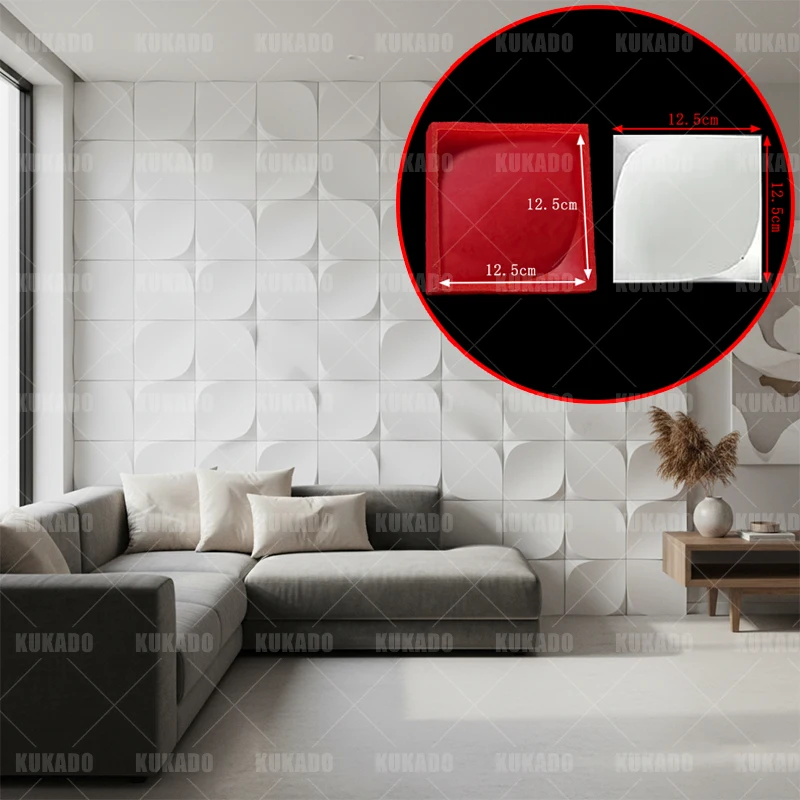 

3D Cement Geometric Wall Tile Silicone Mold 12.5Cm Indoor Home Decoration Background Wall Cement Gypsum Wall Tile Model
