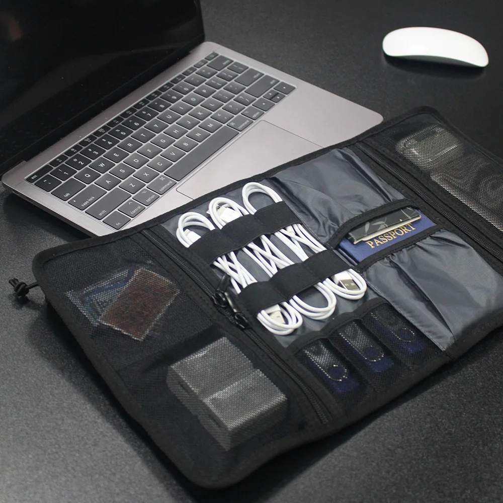 Bolsa Organizadora de Cables, Estuche de Almacenamiento de Accesorios Electrónicos de Viaje, para Cargador, Banco de Ene
