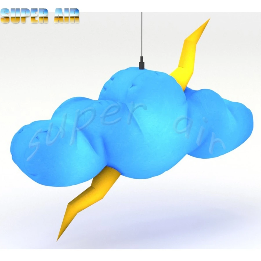 Giant hanging decoration inflatable lighting cloud with led light for party