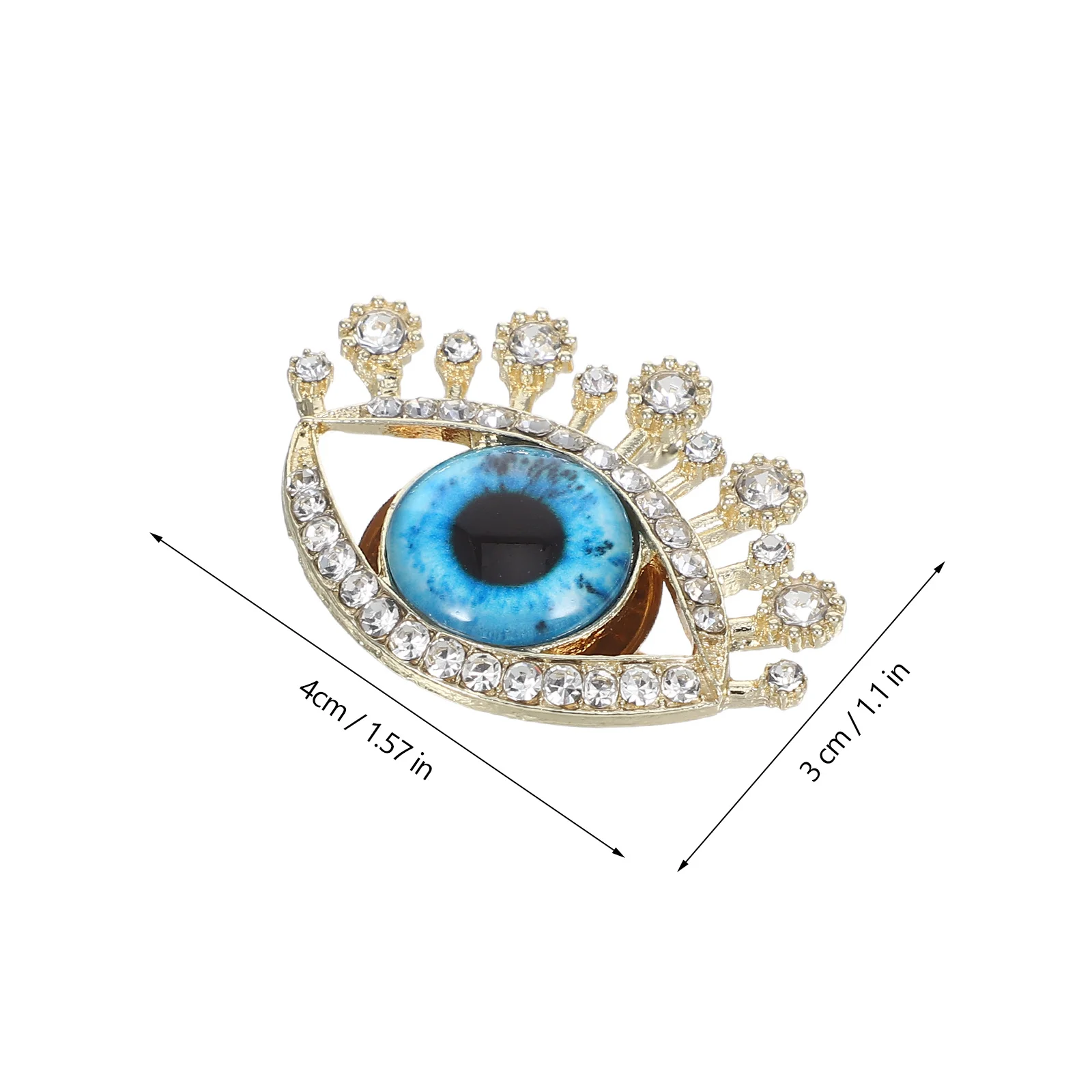 Rhinestone Evil Eye Brooch Pin Creative Short Corsage Jewelry Unique Party Retro Decorative Accessory for Cardigans Suits