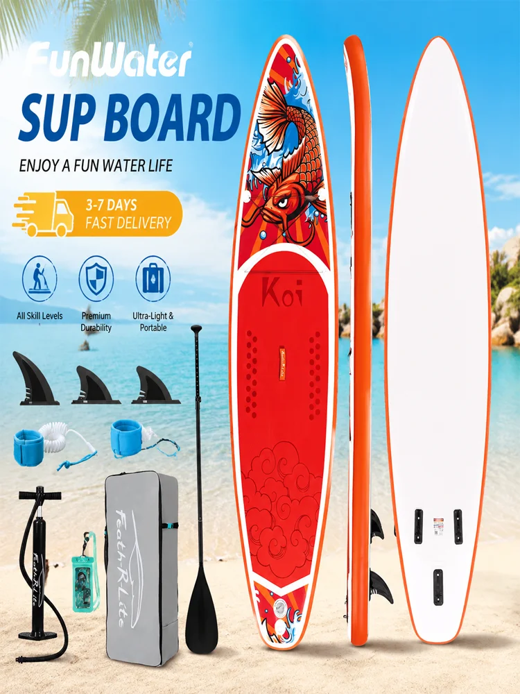 Feath-R-Lite Stand Up Paddle Boards 350 * 83 * 15CM Maximale Tragfähigkeit 165kg+ Tragbares aufblasbares Paddle Board SUP mit Zubehör SUP Boards