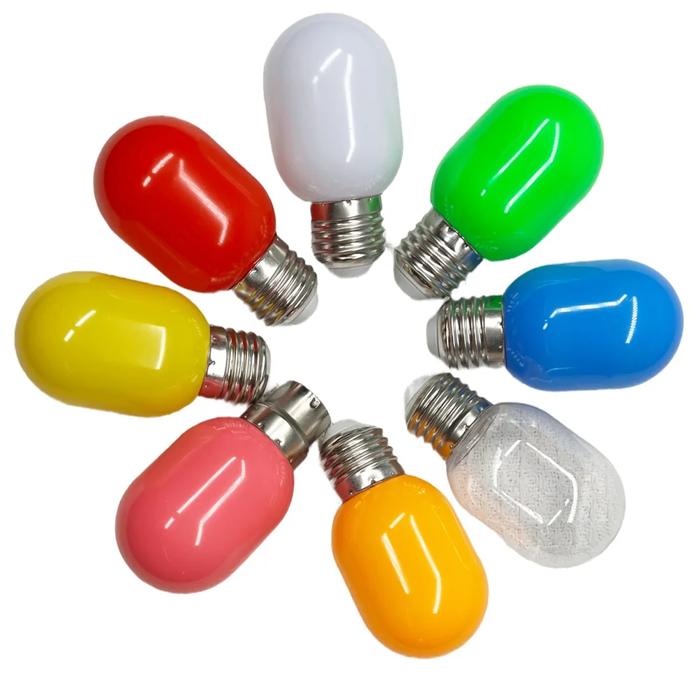 E27/B22 Light Bulbs 110V 220V LED Mini Lamp Replace Cabinet Lights 2W Efficiency Bulb for Mall Home Lighting Colorful Optional