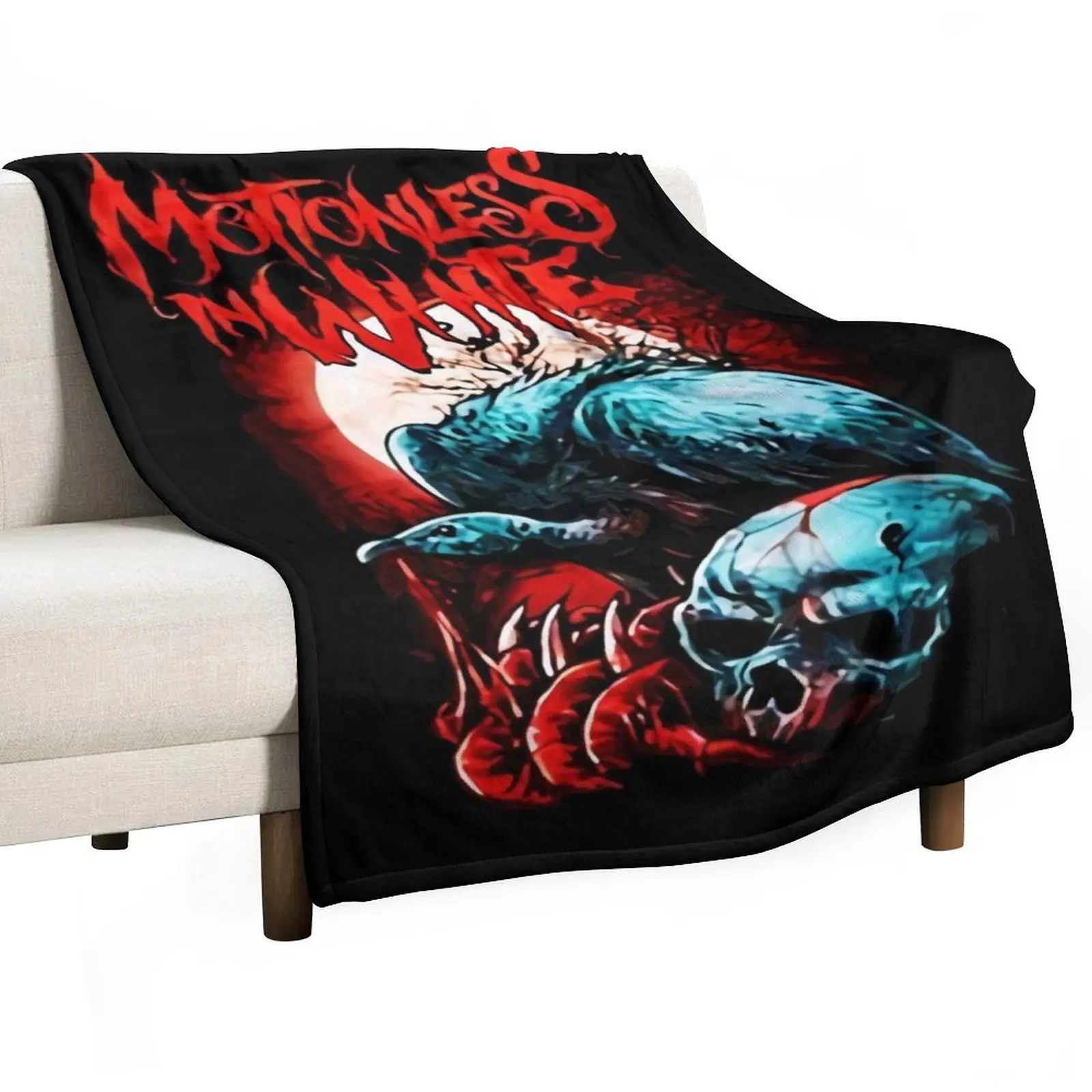 Skull Motionless Throw Blanket Picnic Weighted decorative warm for winter Designers Bed Blankets