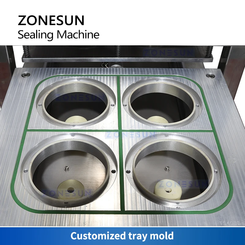 ZONESUN-شبه التلقائي الهوائية آلة ختم الكأس ، فقاعة الشاي المشروبات السدادة ، الغذاء عصير الزبادي بودنغ التعبئة والتغليف ، ZS-FK4C