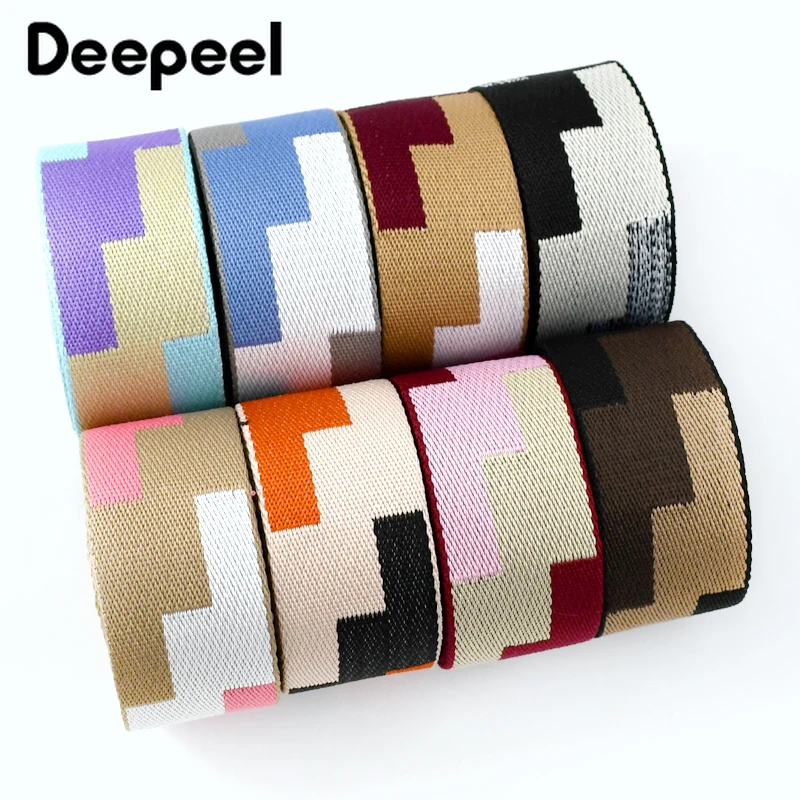 2Meters Deepeel 38mm Jacquard Webbing Nylon Ribbon Bag Strap Lanyard Belt Clothes Backpack Bias Tape DIY Sewing Accessories