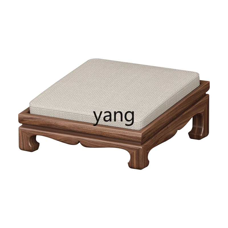 ZL solid wood worship stool household worship mat thickened futon hit seat cushion black walnut