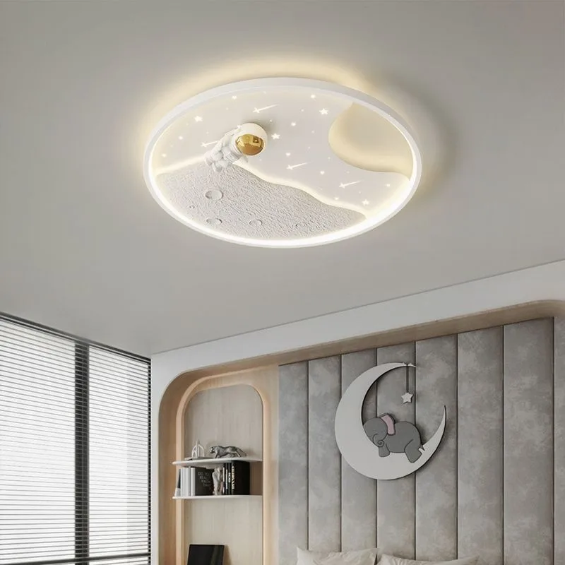 Creative Spaceman Astronaut Modern Acrylic LED Ceiling Light Full Spectrum Eye Care Kids Bedroom