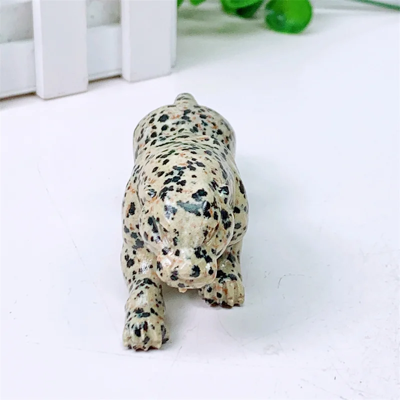 Natural Balmatin Cheetah Carving Animal Figurine, Healing Reiki Gemstone Crafts, Christmas Gift, 1Pc