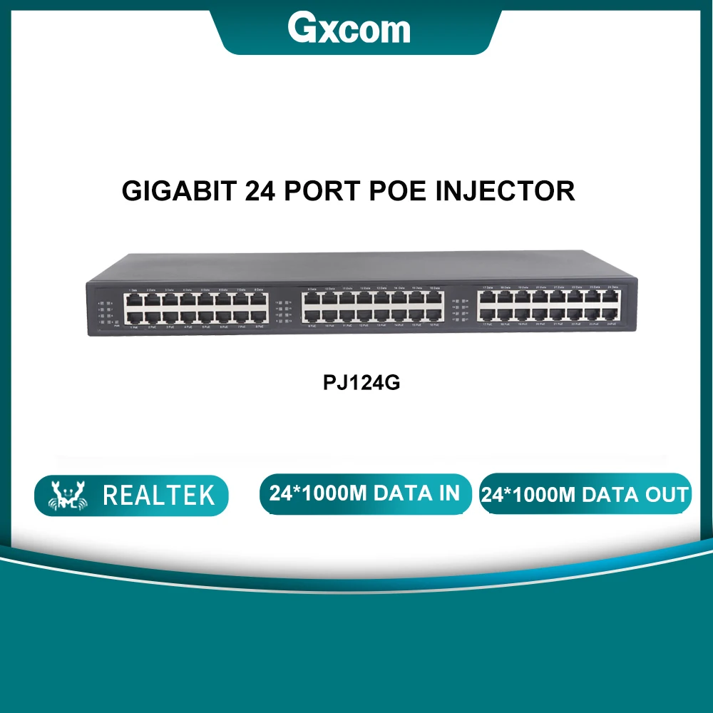 คุณภาพสูง IEEE802.3af /IEEE802.3at Gigabit Poe Injector 16/24 พอร์ต