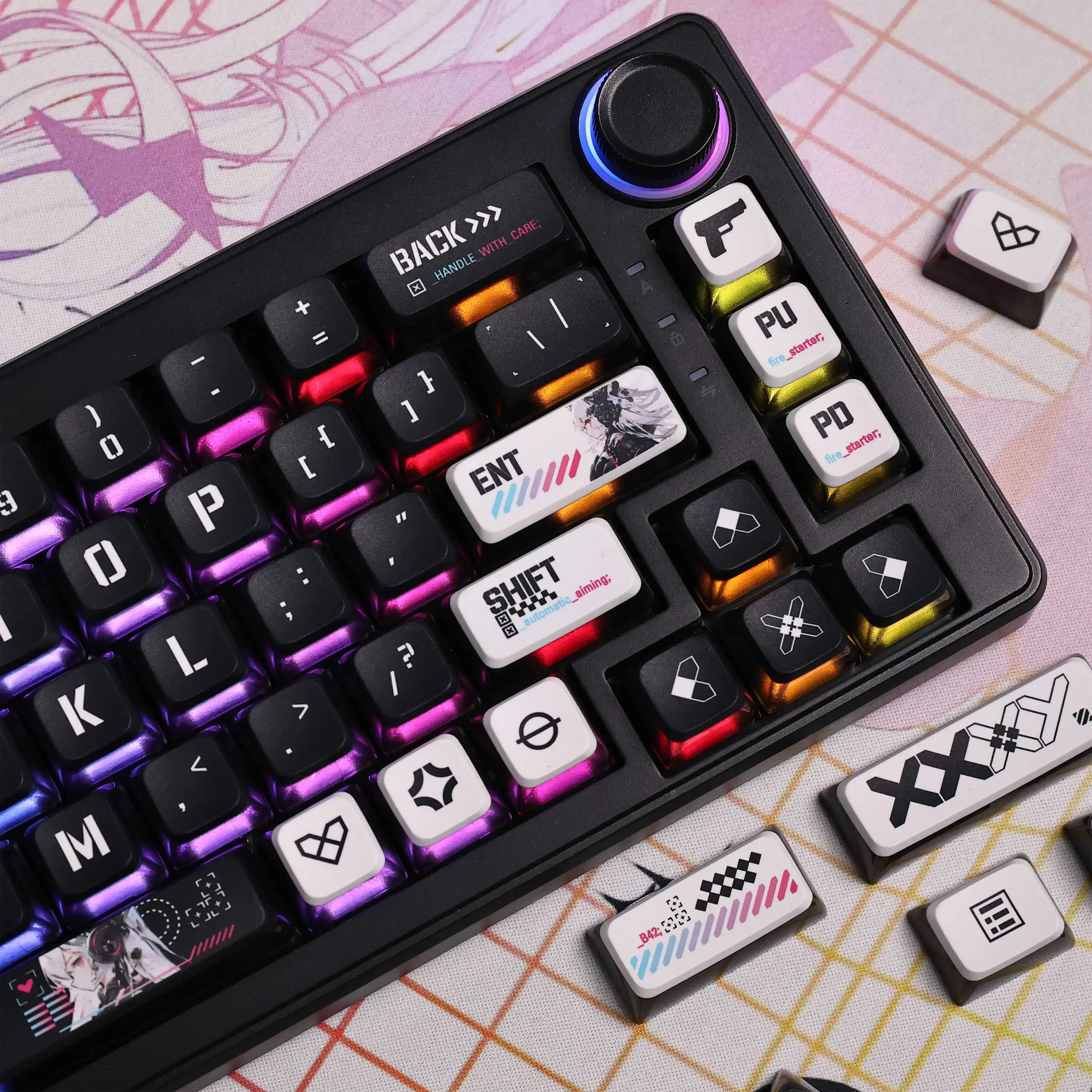 119 Keys/Set Game Printstream Alice Keycap Anime Game Girl Key caps ASA Height for DIY Customized Mechanical Keyboards GH60 GK61