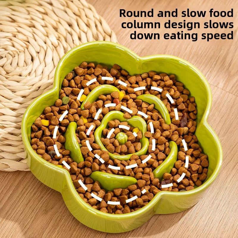 

Pet Feeding Supplies Ceramic Dog Slow Food Bowl Anti-choking Medium and Large Dog Food Basin Cat Bowl
