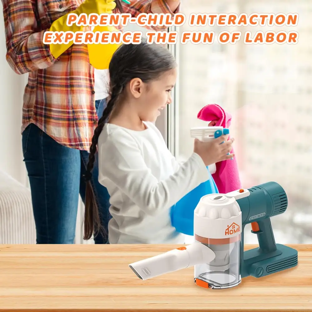 

Simulation Vacuum Cleaner for Kid Toy Household Cleaning Dust Catcher Toy with Music Sound Light for Boy Girl Pretend Play Game
