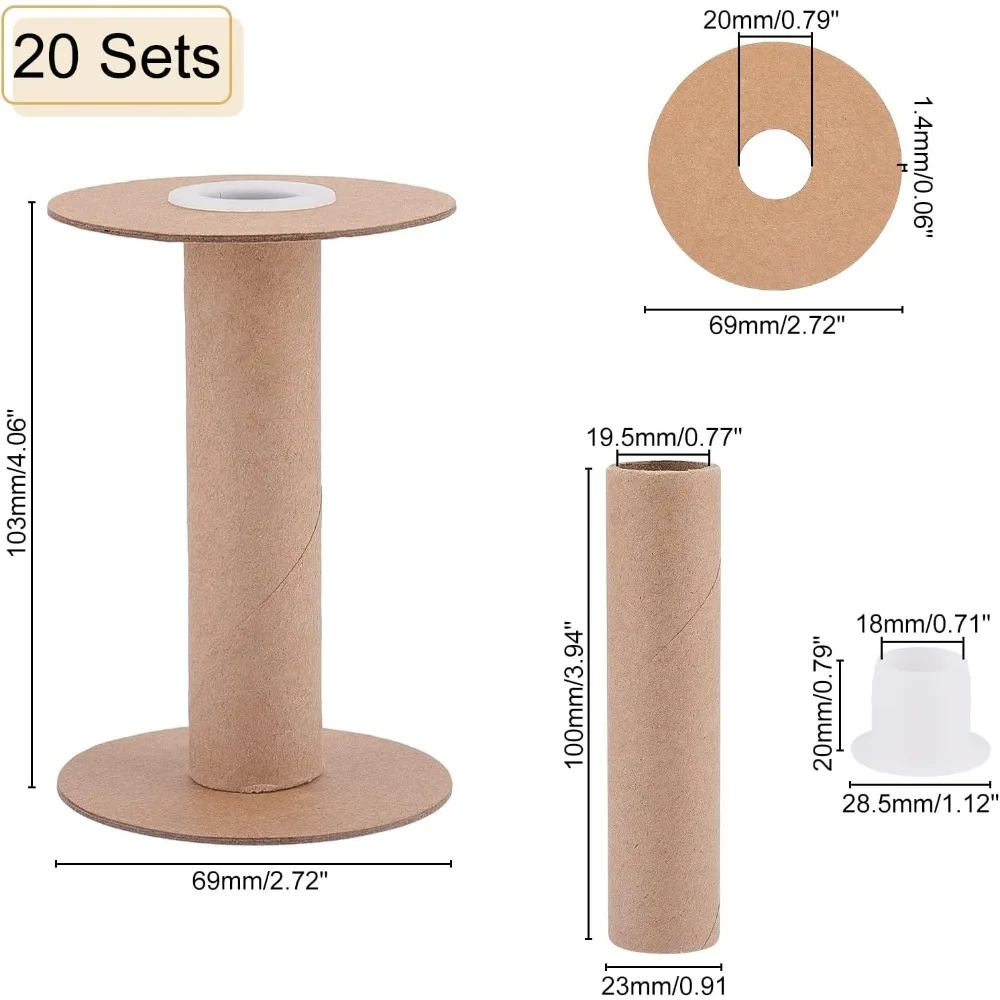 20 Stuks Lege Draad Spoelen Verwijderbaar Papier Naaien Spoelen Draad Klossen Weven Klossen Handwerk Spoelen Voor Borduurgaren