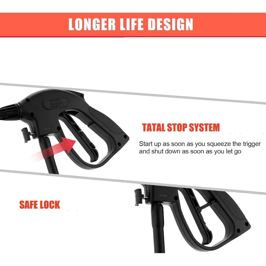 5000PSI غسالة الضغط الكهربائية 2025 مع 2.8GPM مخرج طاقة عالي 4 فوهات ضغط قابلة للتعديل زجاجة صابون متكاملة لـ Ef