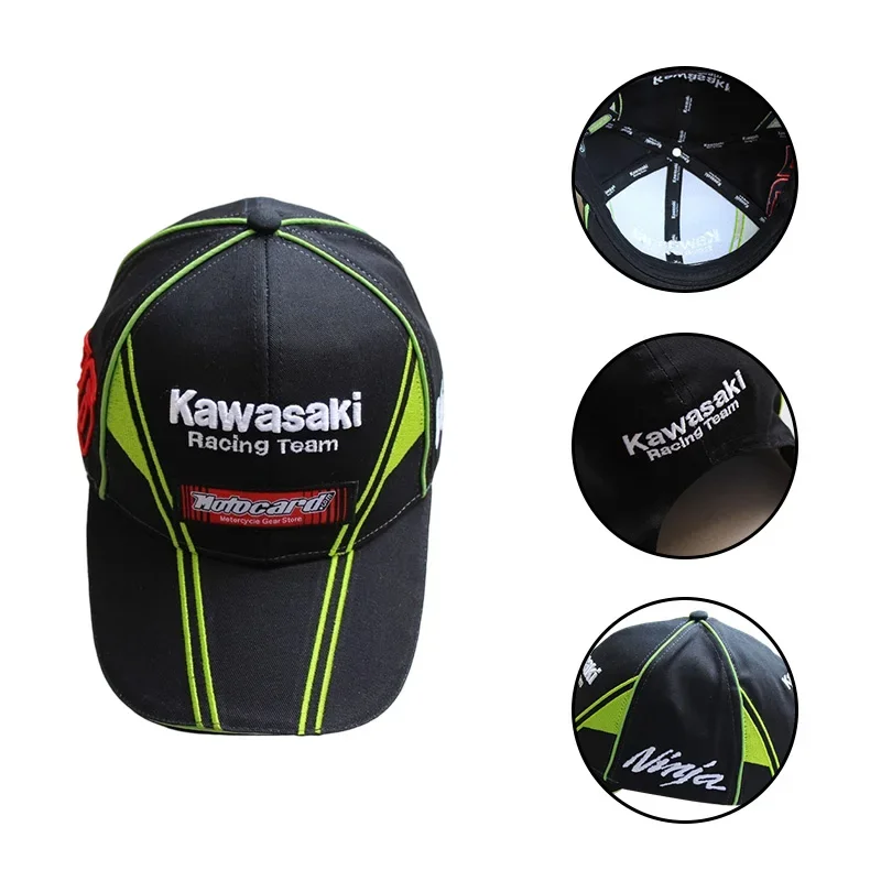 MOTO GP Kawasaki Embroidery Motorcycle Off road Motorcycle Fan Sunscreen Racing Hat Baseball Hat Sun Hat