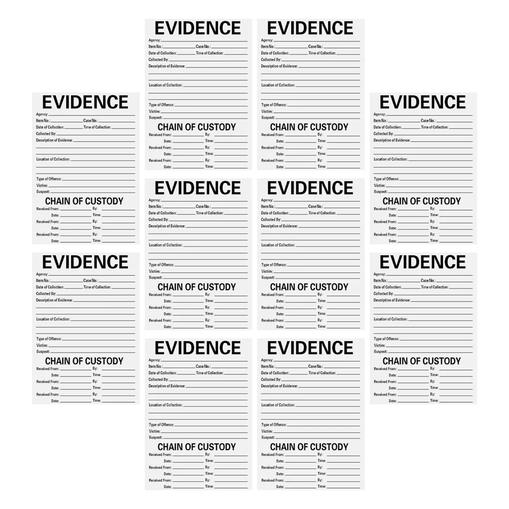 10 Pcs Evidence Stickers Collection Decals Bags Tags Identification Removable Labels Applique