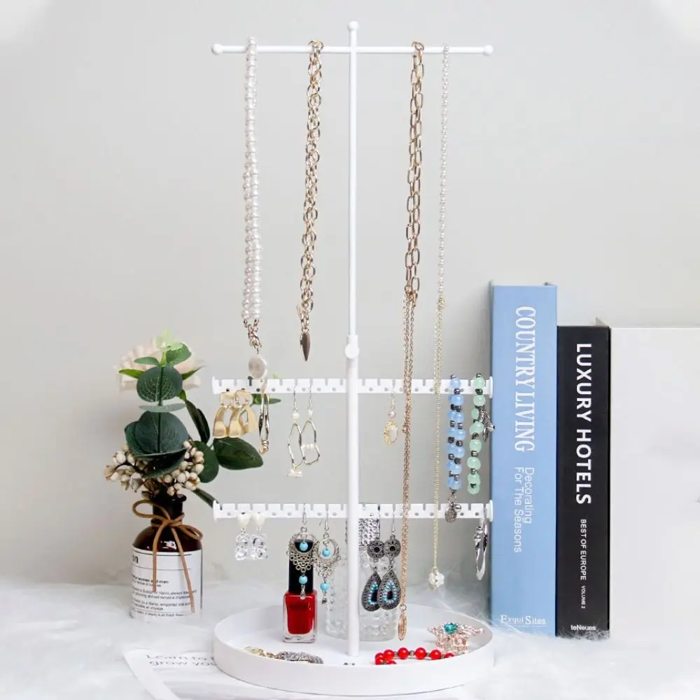 

Metal Jewelry Storage Rack Retractable Detachable Jewelry Display Stand Rotatable Adjustable Necklace Organizer Holder