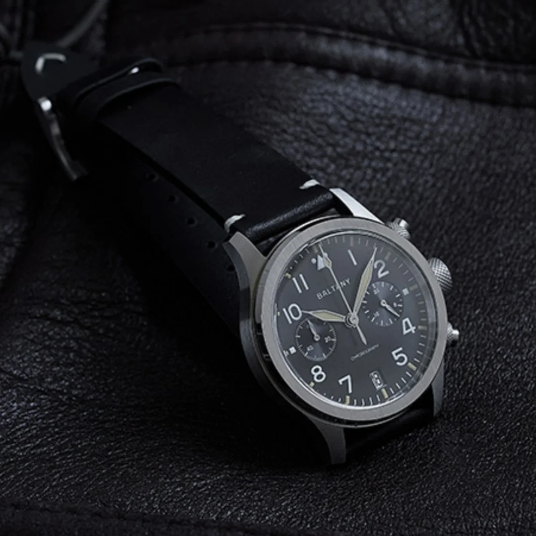 Baltany 2025 جديد ساعة كوارتز رجالية Vk64 مضيئة الياقوت الزجاج ريترو التقويم الفولاذ المقاوم للصدأ مقاوم للماء 100 متر Reloj Hombre