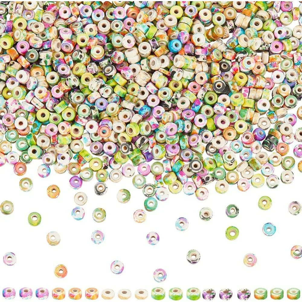 

1 Box 6 Colors about 930Pcs 4.5mm Turquoise Flat Beads Disc Stone Beads Small Round String Stone Loose Spacer