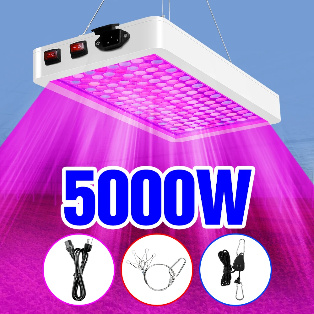 

5000W Grow Light Led Phyto Lamp Hydroponics Growing System Indoor Plant Growth Light Flowers Greenhouse Seedlings Growth Bulb